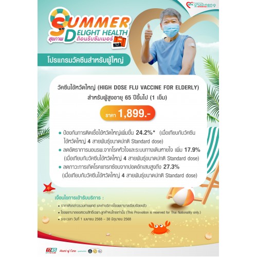 BPK9_Q2_วัคซีนไข้หวัดใหญ่ (High dose flu vaccine for elderly) สำหรับผู้สูงอายุ 65 ปีขึ้นไป 1 เข็ม 1,899 บาท 