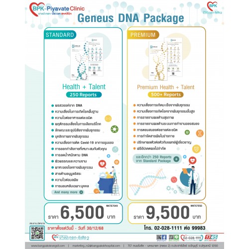 โปรแกรมตรวจ Geneus DNA Talent 250 Reports - ที่โรงพยาบาลบางปะกอก รังสิต 2